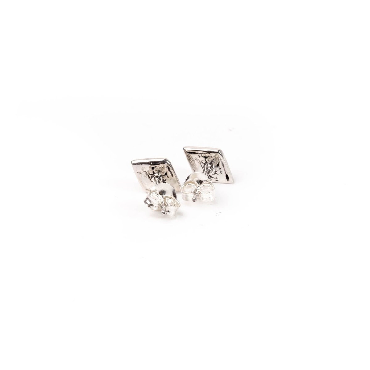 Earstud White Topaz Two Tone - Love Anchor Bali