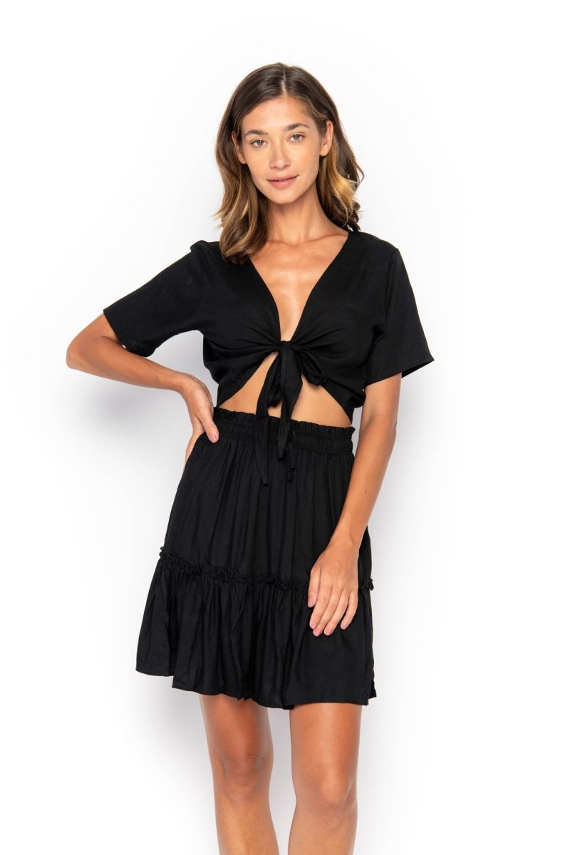 Ikat, Plain, Crop Top - Love Anchor Bali