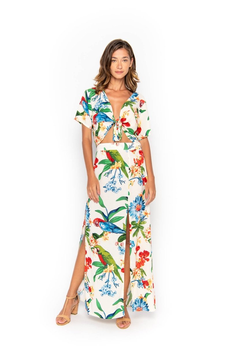 Ikat, Tropical, Crop Top - Love Anchor Bali