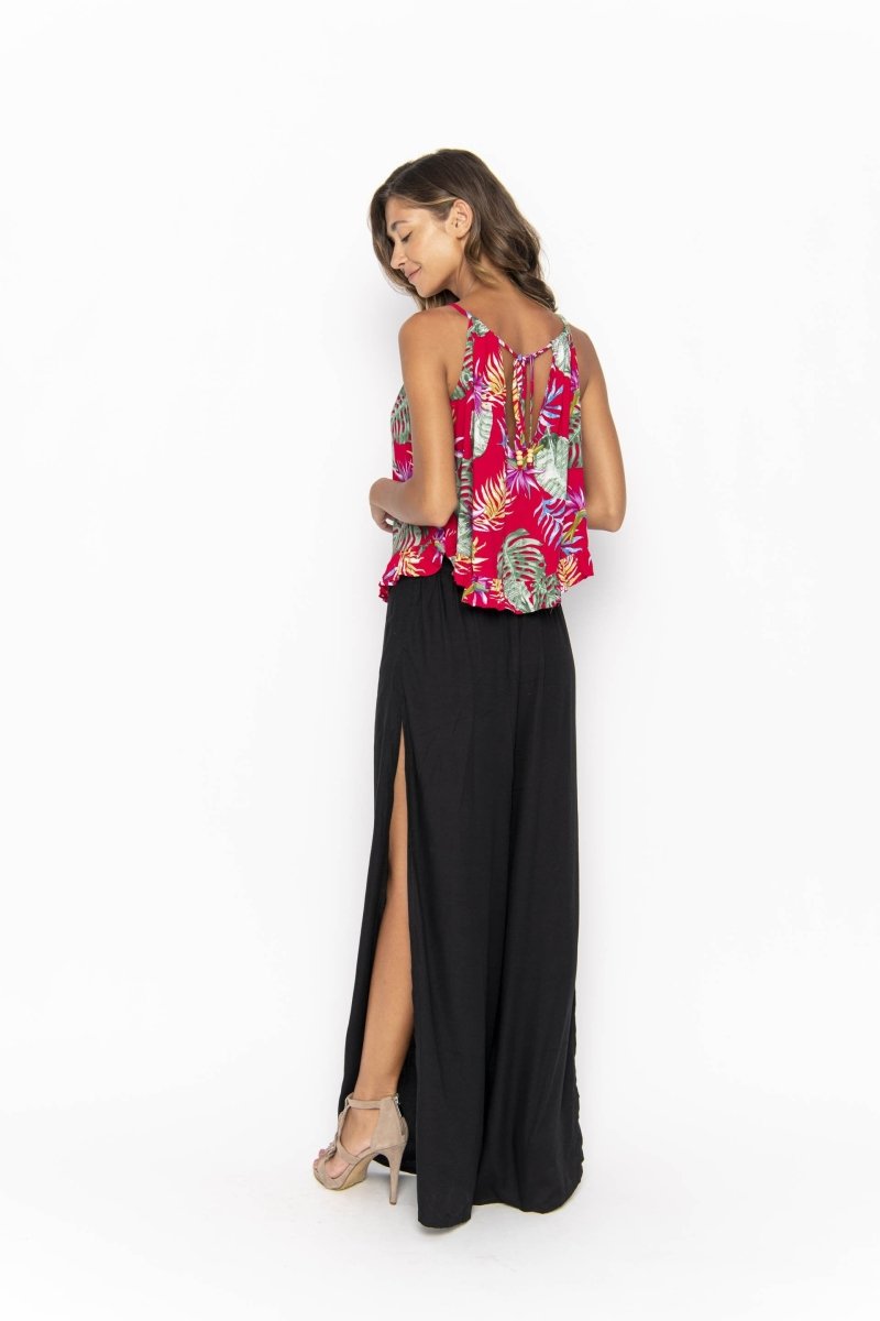 Catty, Tropical Monstera Red, Camisole - Love Anchor Bali