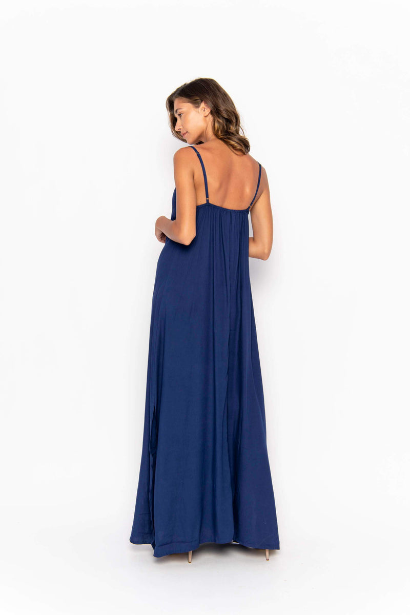 Plain blue shop maxi dress