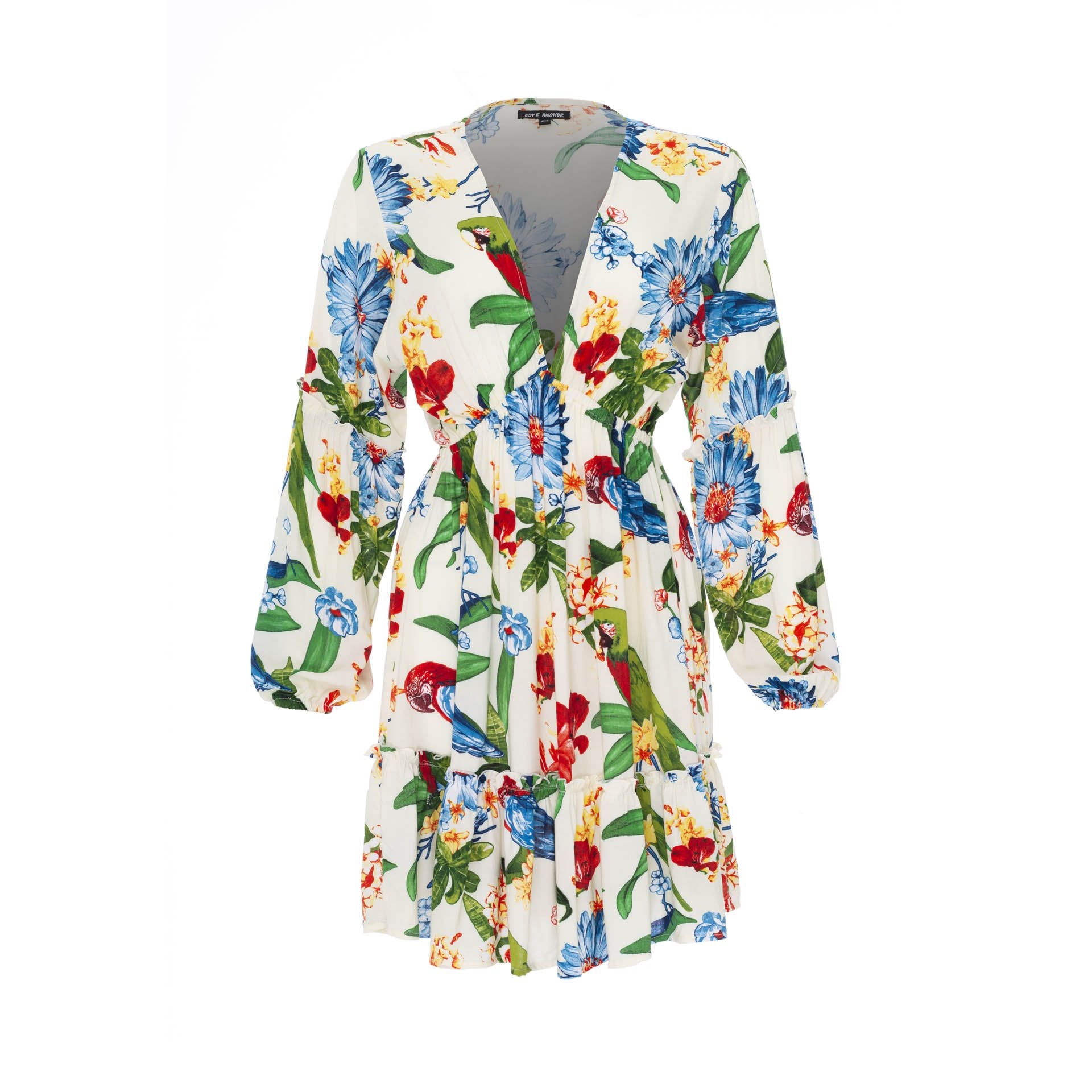 dresses, womens Baby Doll, Tropical, Eco Rayon Mini Dress