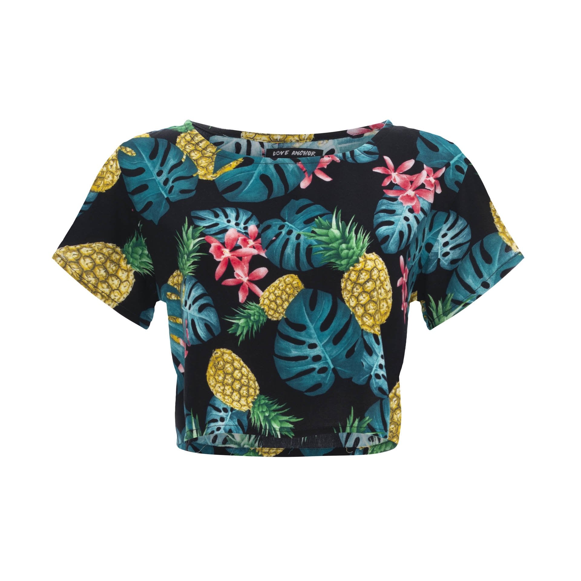 clothing wholesale, tops, wholesale, women wholesale Cropped Basic, Tropical, Eco Rayon, Tee Shirt Top, Wholesale