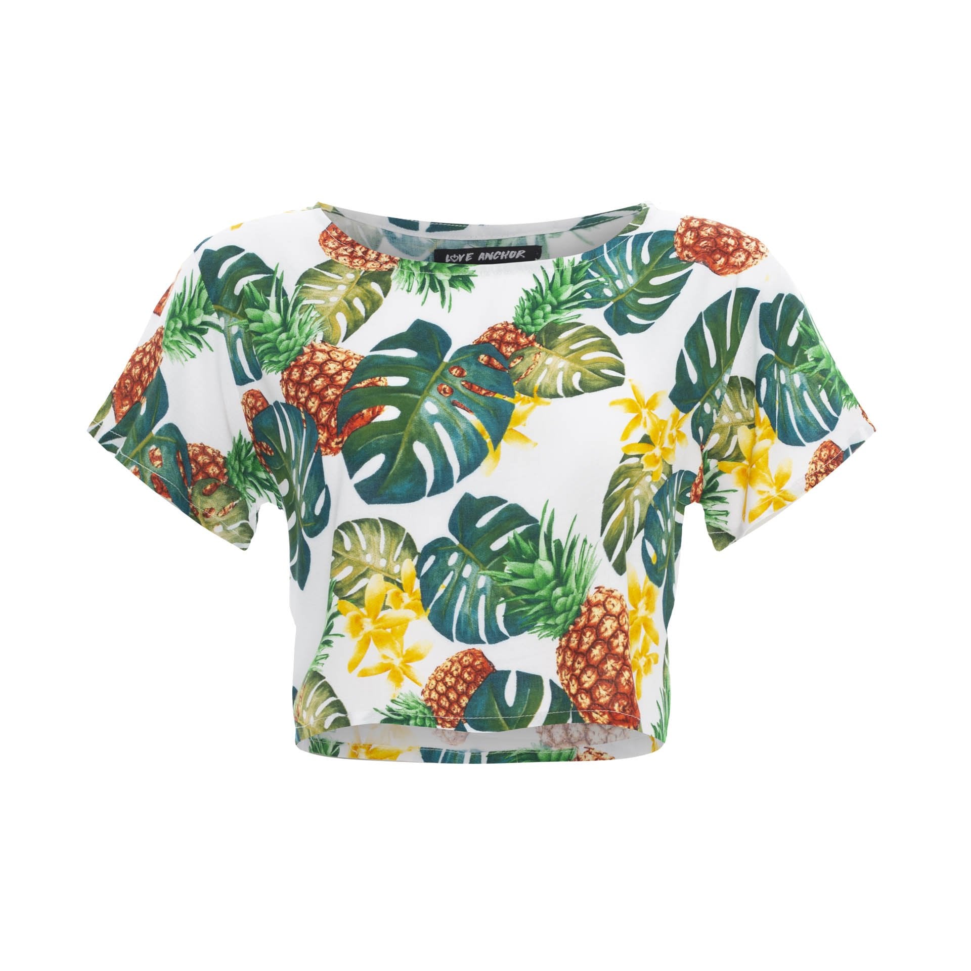 clothing wholesale, tops, wholesale, women wholesale Cropped Basic, Tropical, Eco Rayon, Tee Shirt Top, Wholesale