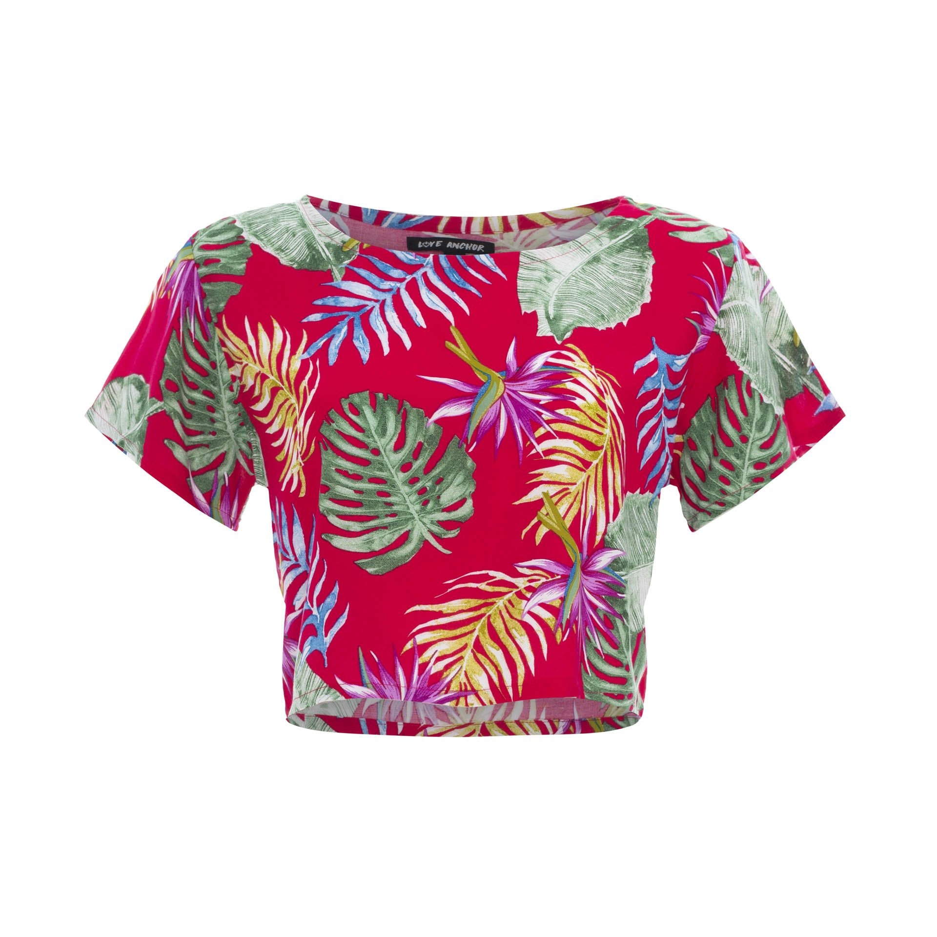 clothing wholesale, tops, wholesale, women wholesale Cropped Basic, Tropical, Eco Rayon, Tee Shirt Top, Wholesale