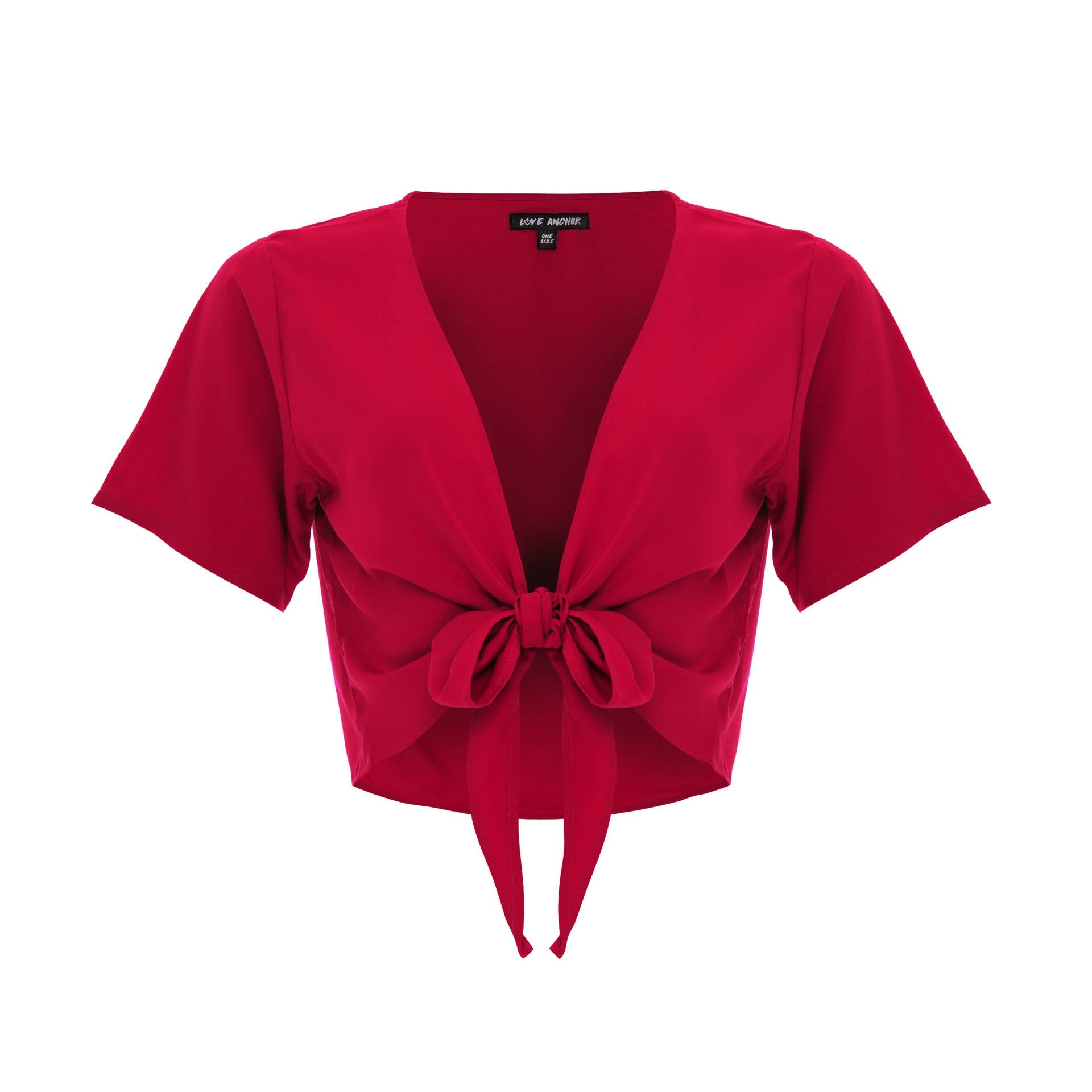 clothing wholesale, tops, wholesale, women wholesale Cropped Ikat, Plain, Eco Rayon V Neck, Short Sleeve Tie Top, Wholesale