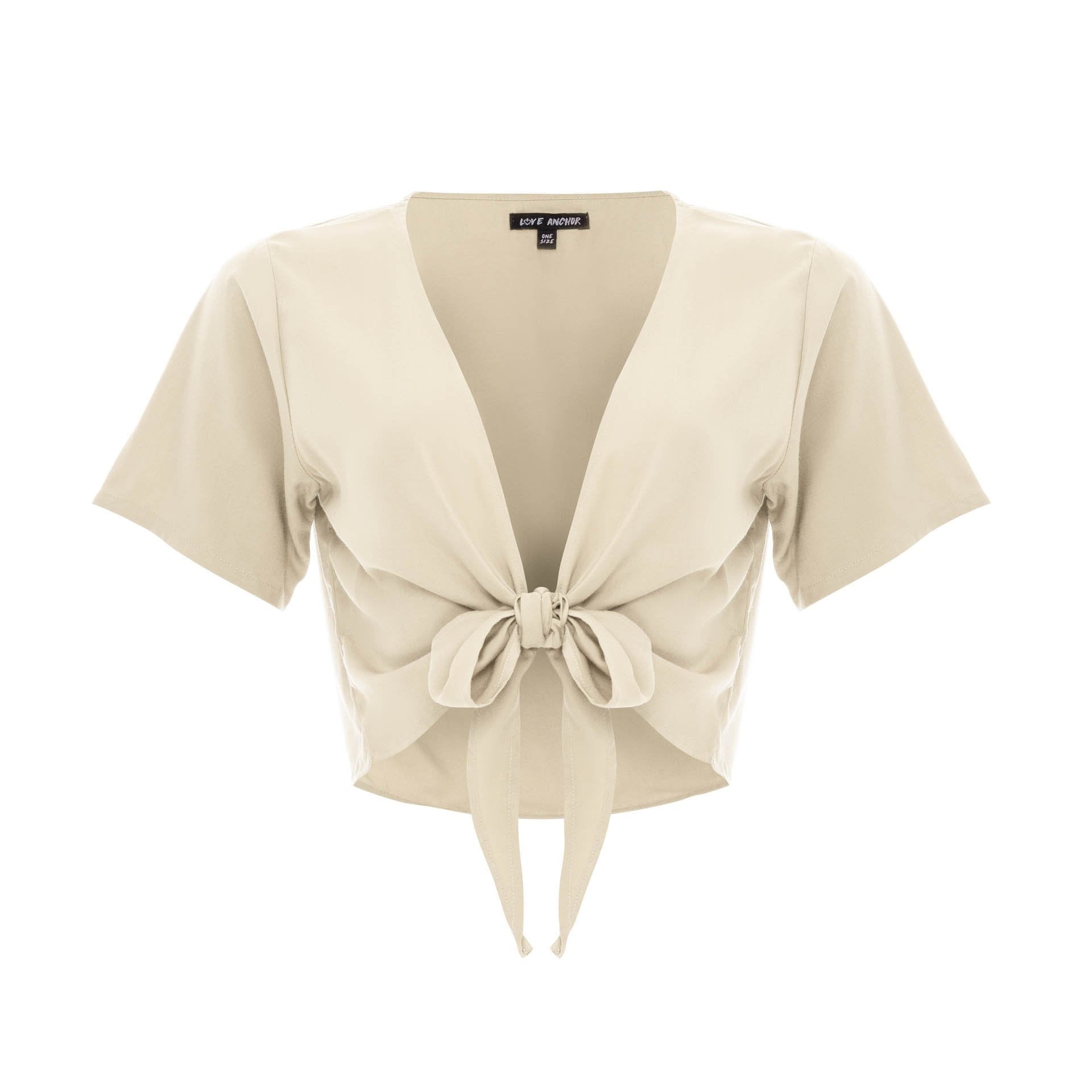 clothing wholesale, tops, wholesale, women wholesale Cropped Ikat, Plain, Eco Rayon V Neck, Short Sleeve Tie Top, Wholesale