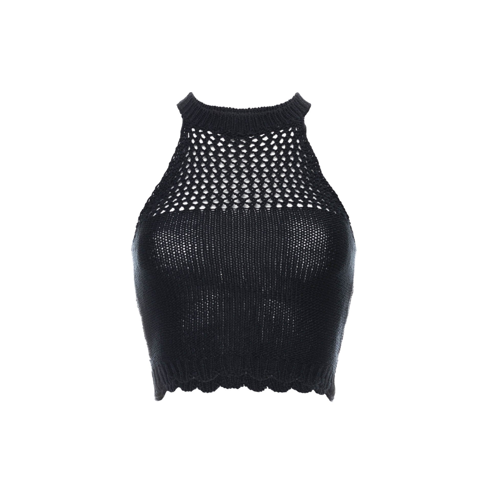 tops, womens Samsam, Organic Cotton Knitted Vest