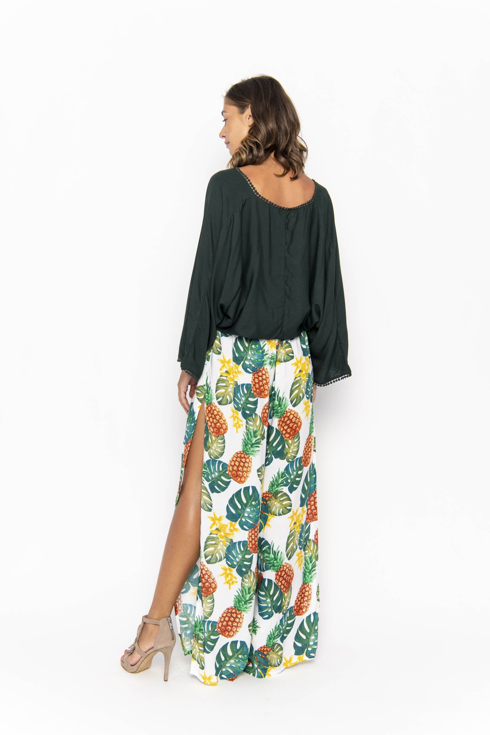 clothing wholesale, tops, wholesale, women wholesale Sakura, Plain, Eco Rayon Long Sleeved, Deep V Neck Crop Top, Wholesale