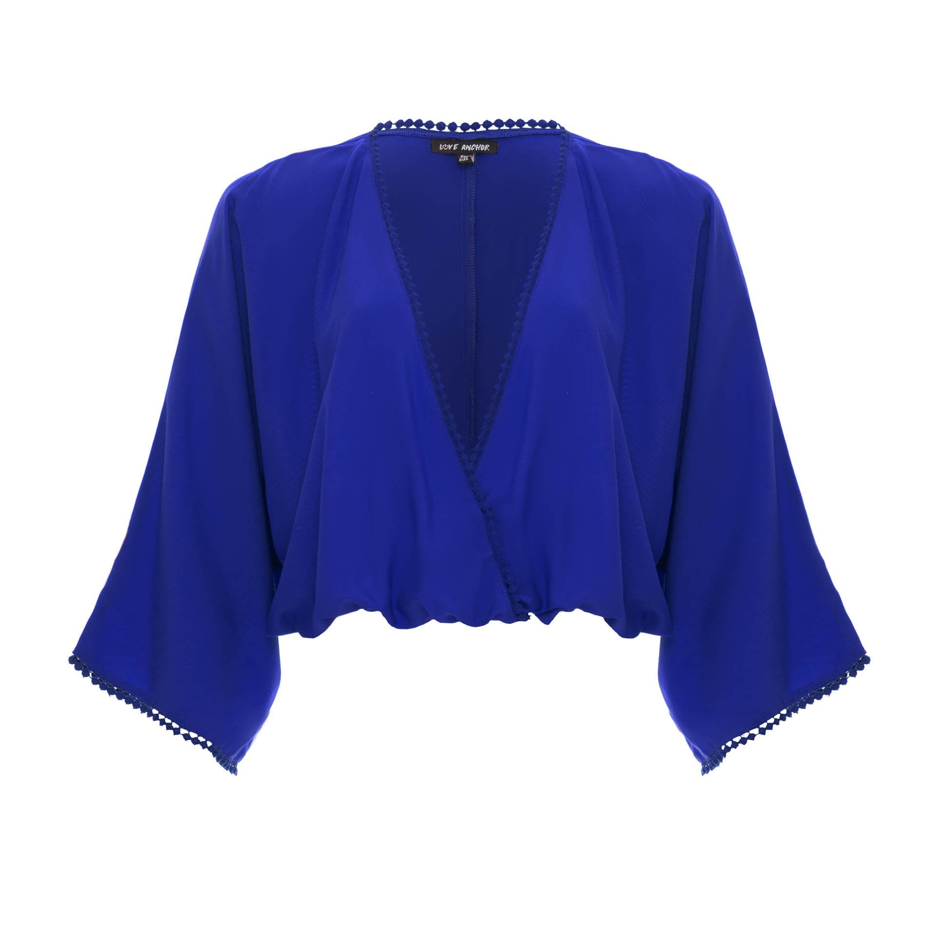 clothing wholesale, tops, wholesale, women wholesale Sakura, Plain, Eco Rayon Long Sleeved, Deep V Neck Crop Top, Wholesale