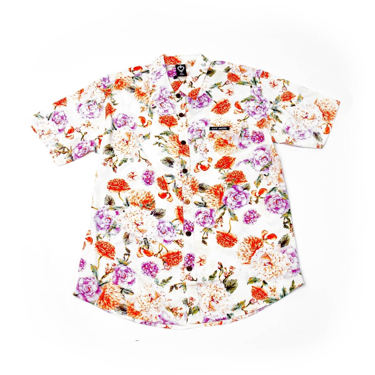 Mans Shirt Tropical 158 White - Love Anchor Bali