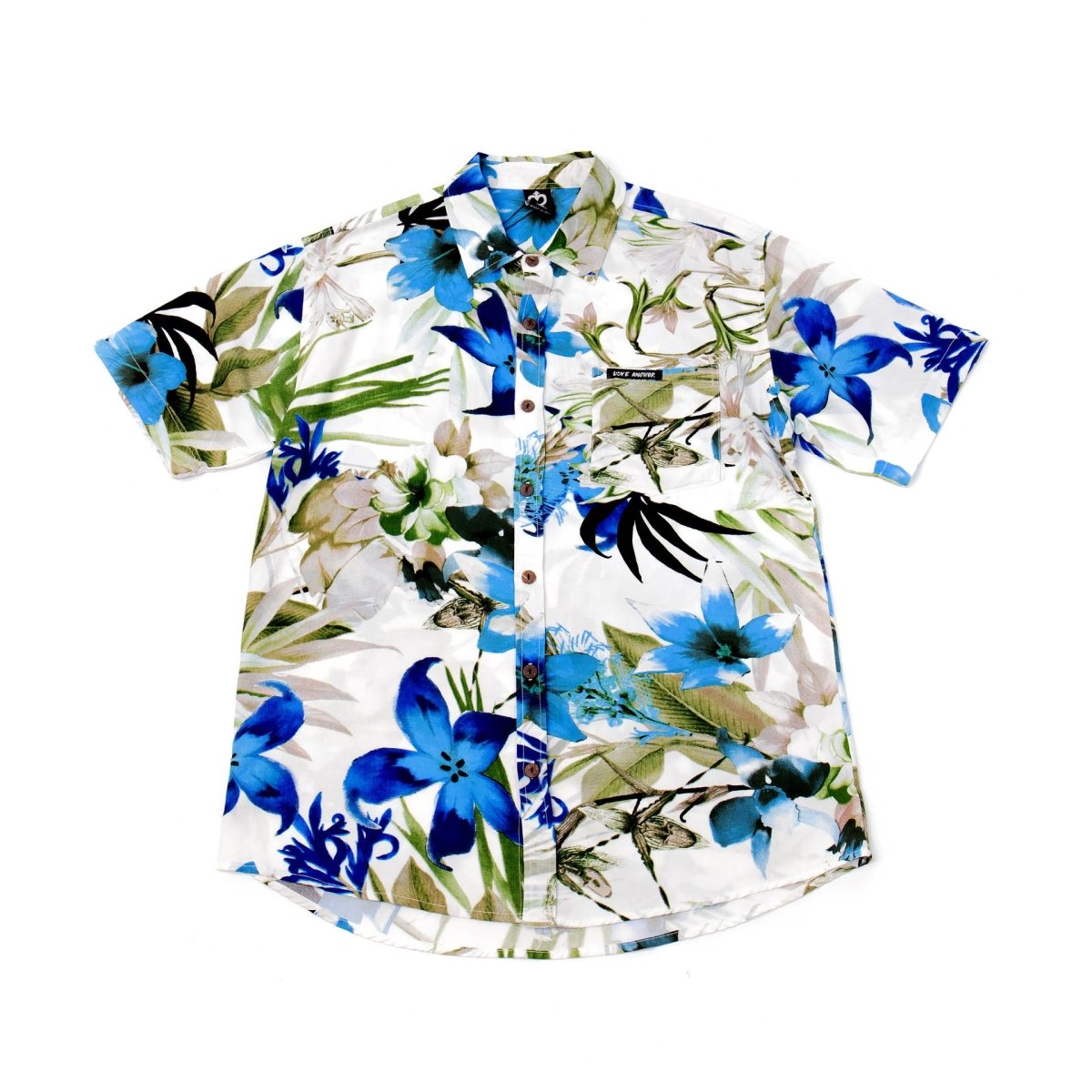Mans Shirt Tropical 169 White - Love Anchor Bali