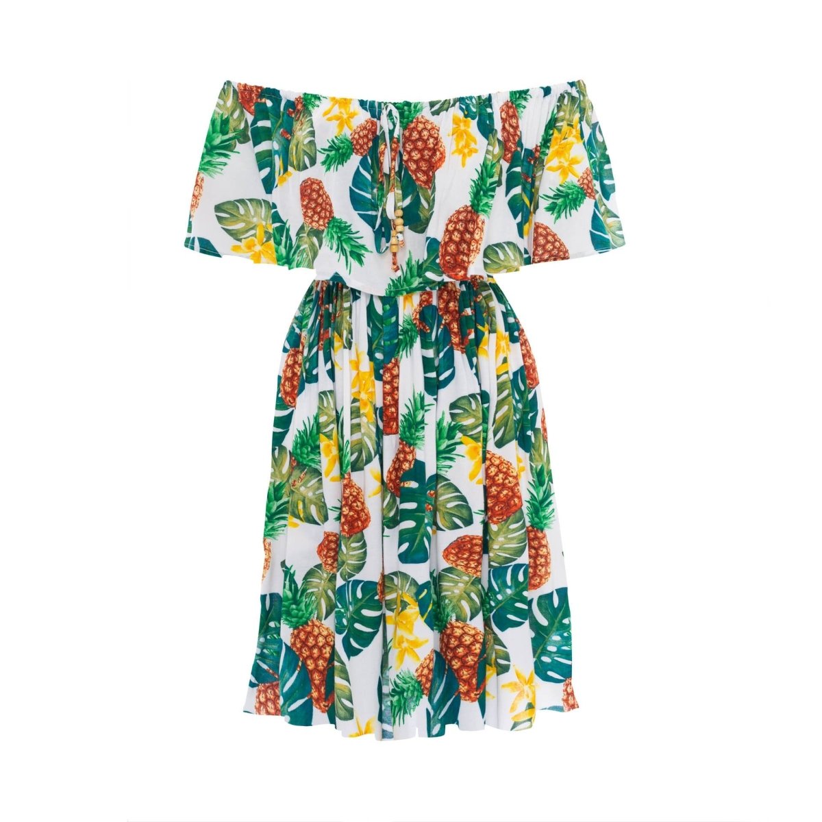 Safia, Tropical Monstera Red, Mini Dress - Love Anchor Bali