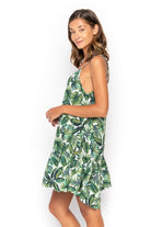 Amber, Tropical Palm White, Mini Dress - Love Anchor Bali