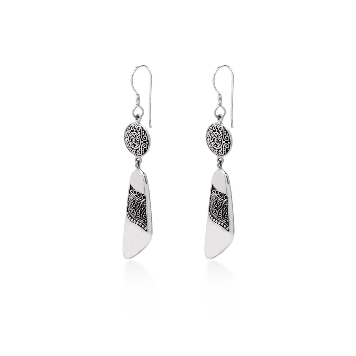 Anting Dangling Batik Silver - Love Anchor Bali