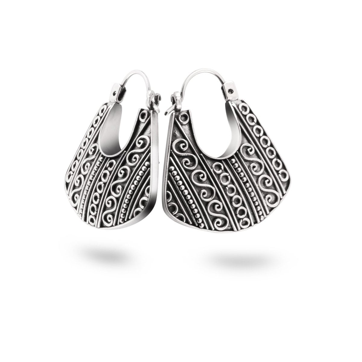 Anting Hoop Batik Silver - Love Anchor Bali