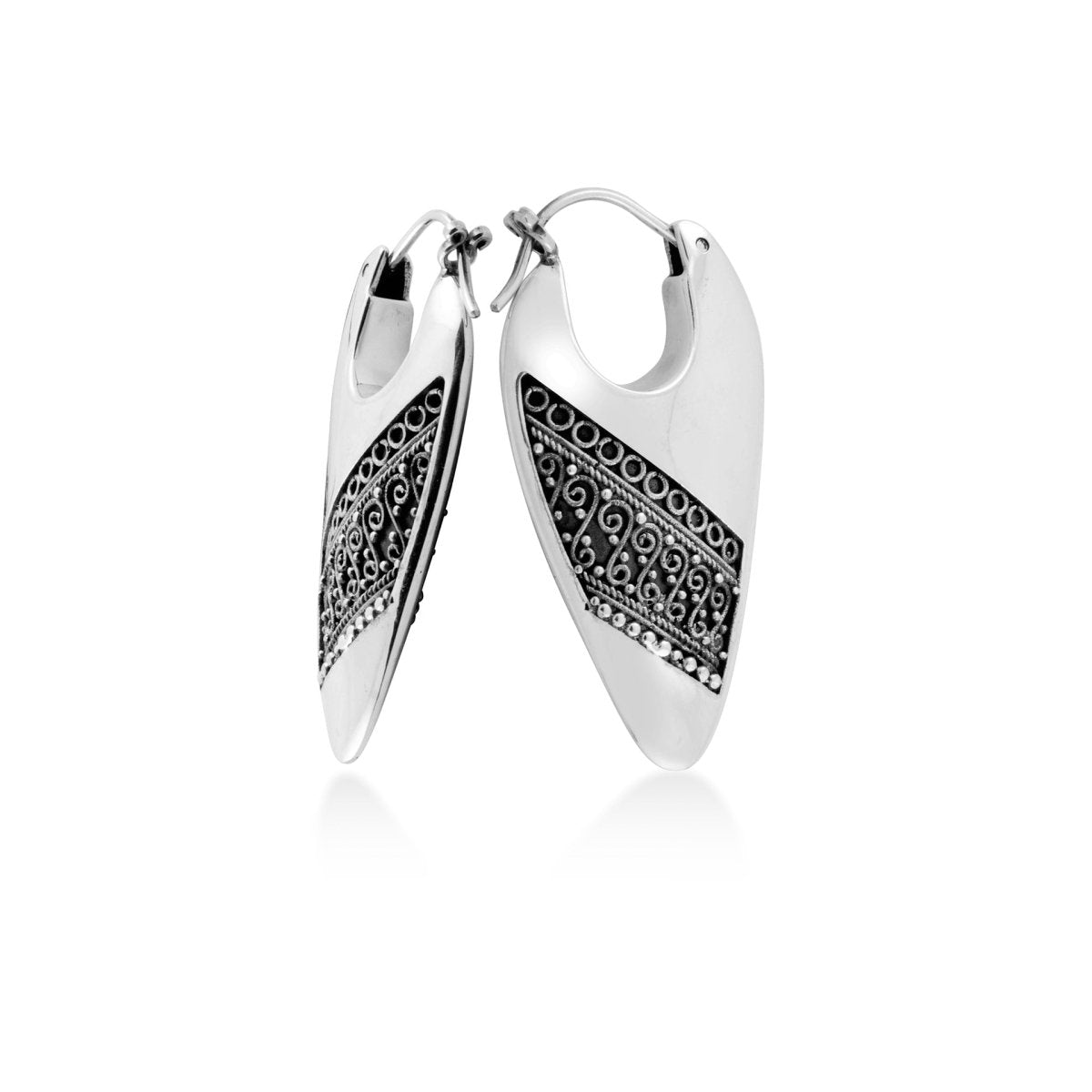 Anting Hoop Batik Silver 2 - Love Anchor Bali