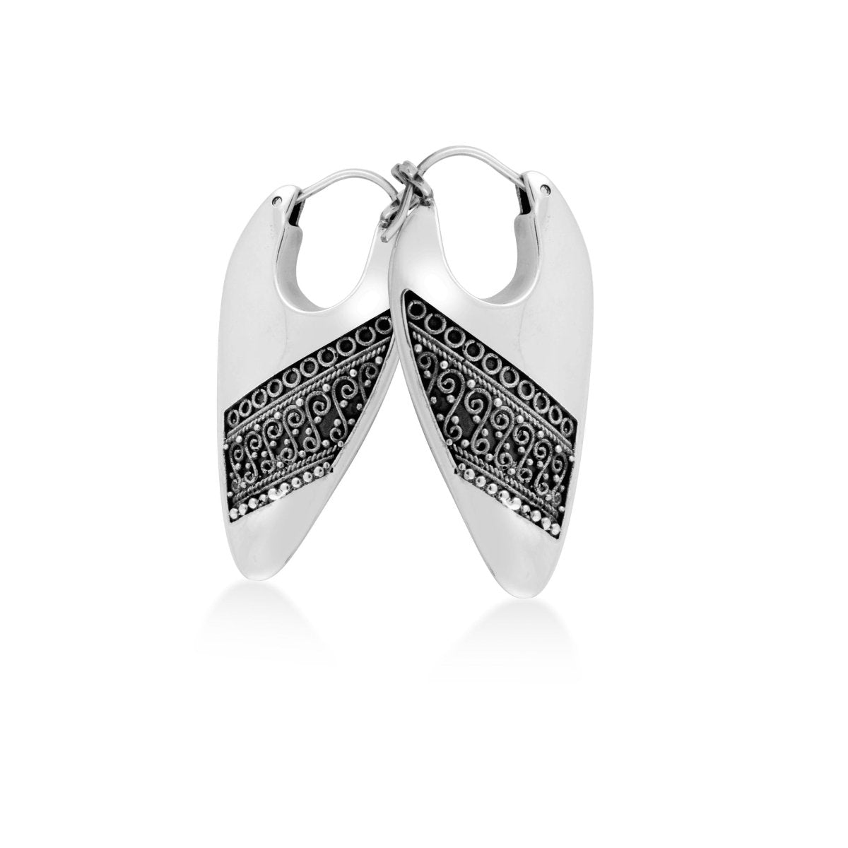 Anting Hoop Batik Silver 2 - Love Anchor Bali
