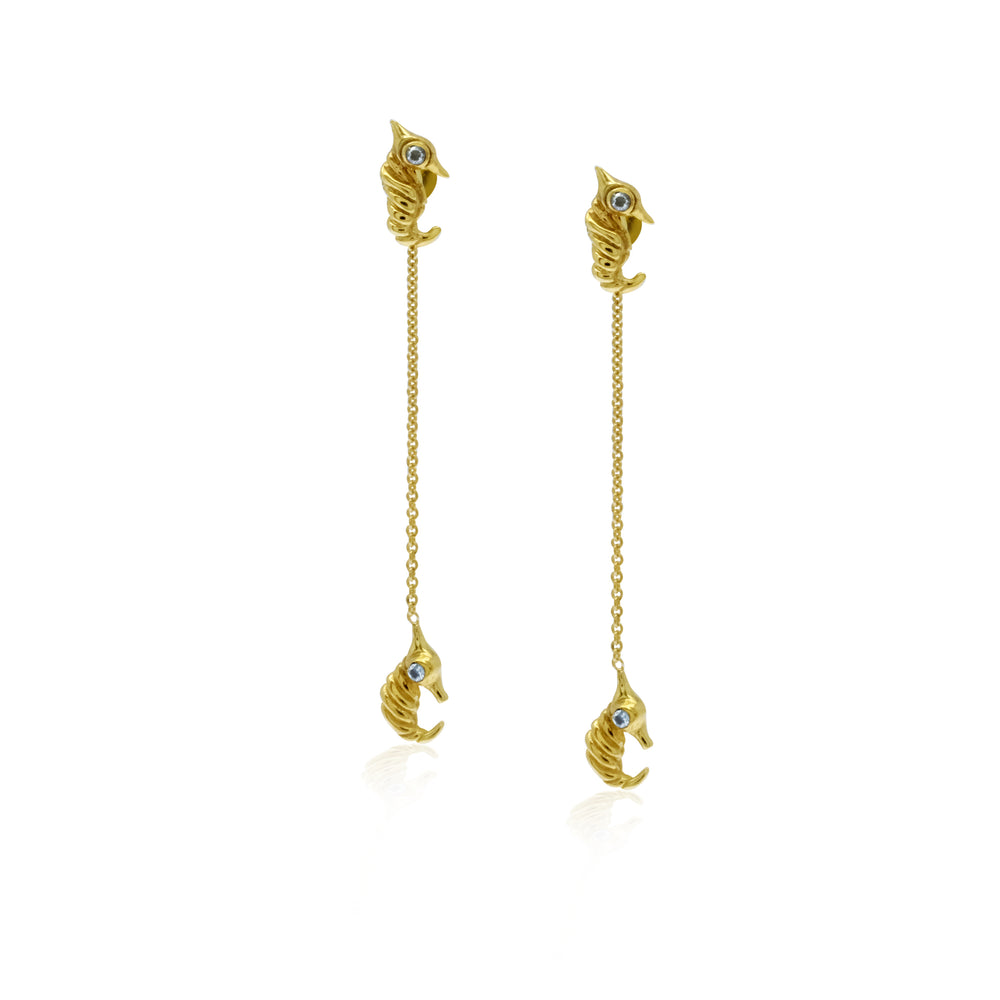 Drop Earring Sea Horse Collection Gold 18K