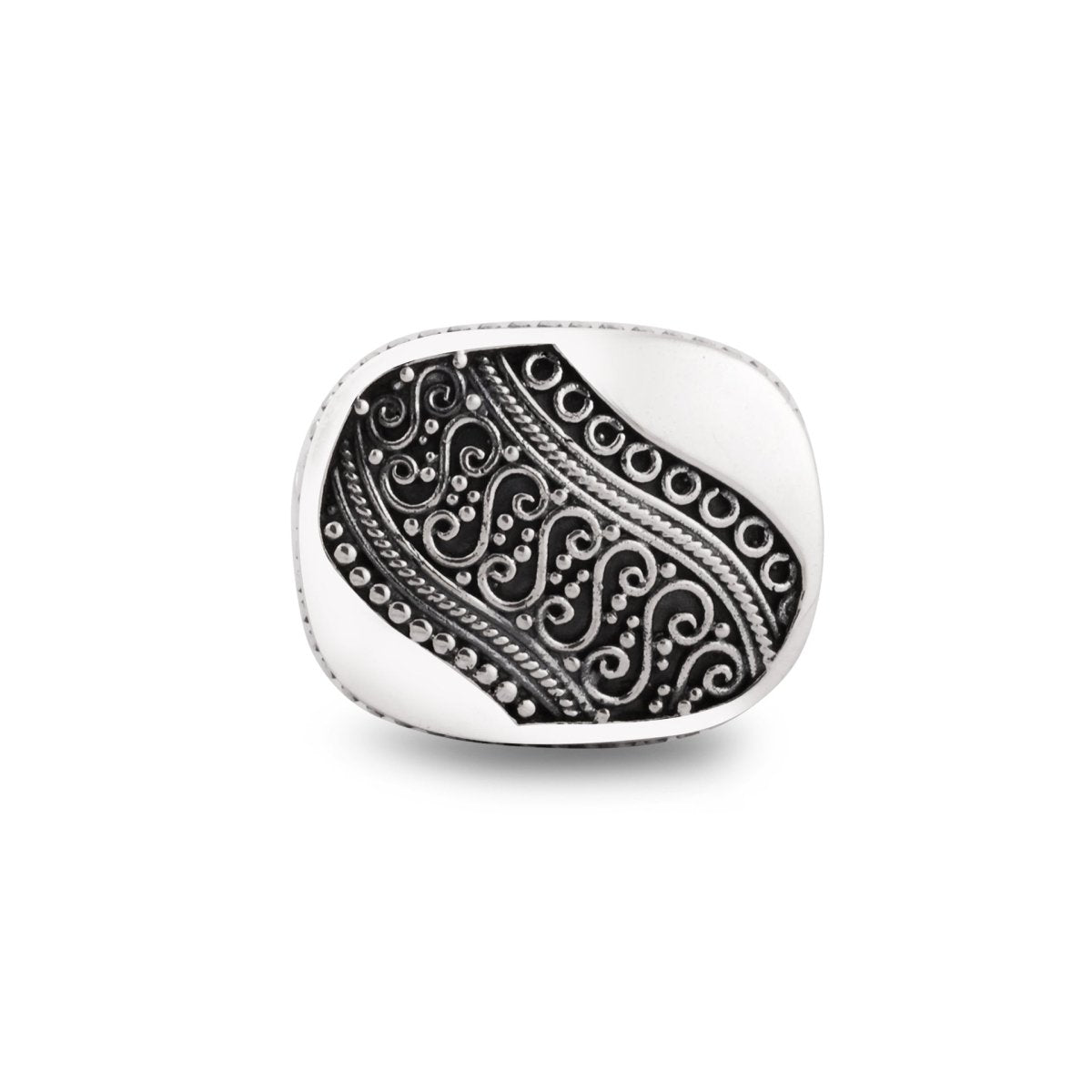 Batik Silver Ring - Love Anchor Bali