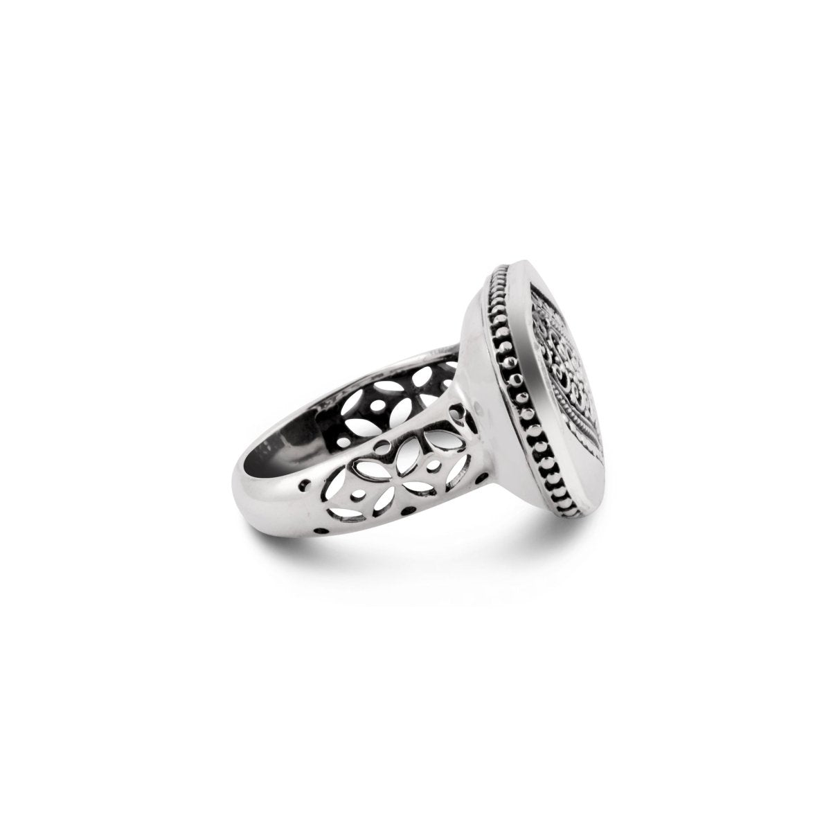 Batik Silver Ring - Love Anchor Bali