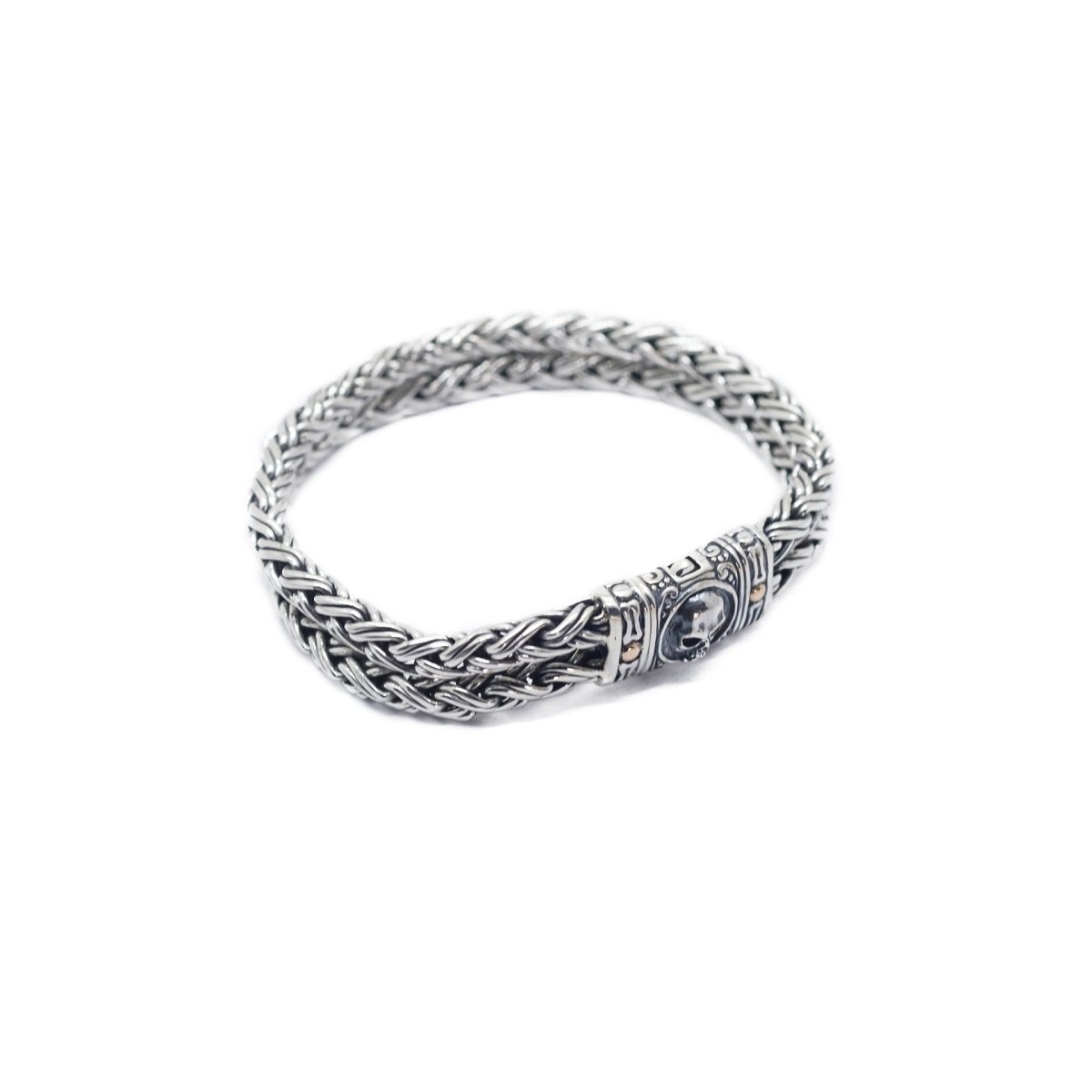 Bracelet 7,5In Trunyan Collection Double Chain Plong Gold Silver Oxydation - Love Anchor Bali