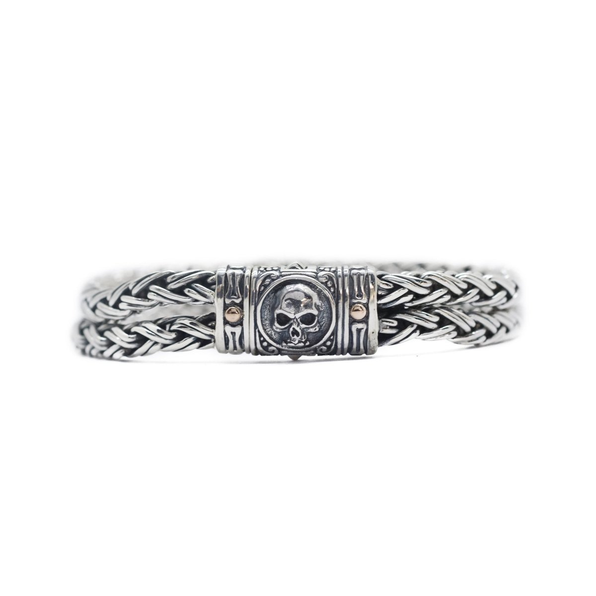 Bracelet 7,5In Trunyan Collection Double Chain Plong Gold Silver Oxydation - Love Anchor Bali