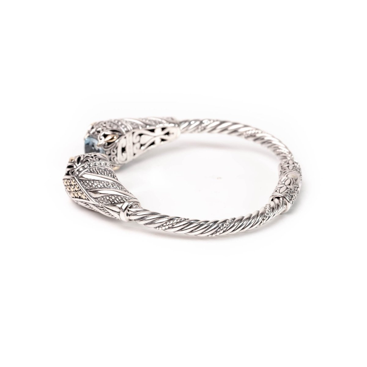 Bracelet Blue Topaz Two Tone Night Blue - Love Anchor Bali