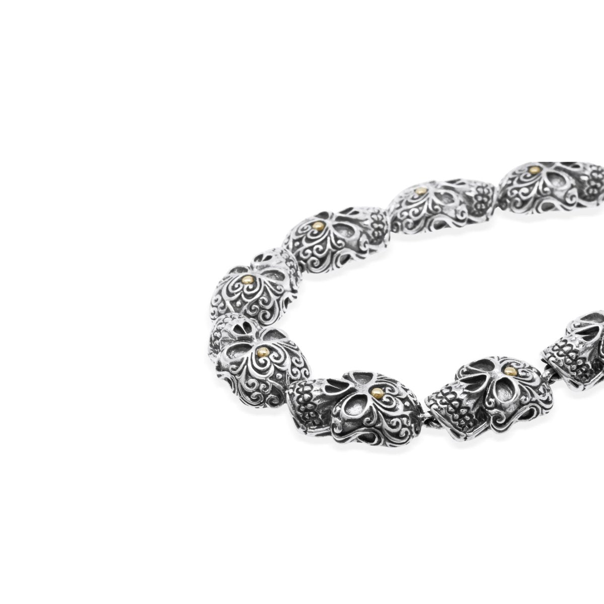 Bracelet Trunyan Collection Plong Gold Silver Oxydation - Love Anchor Bali