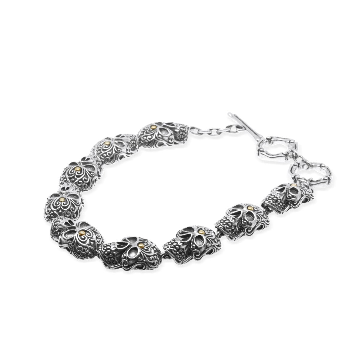 Bracelet Trunyan Collection Plong Gold Silver Oxydation - Love Anchor Bali