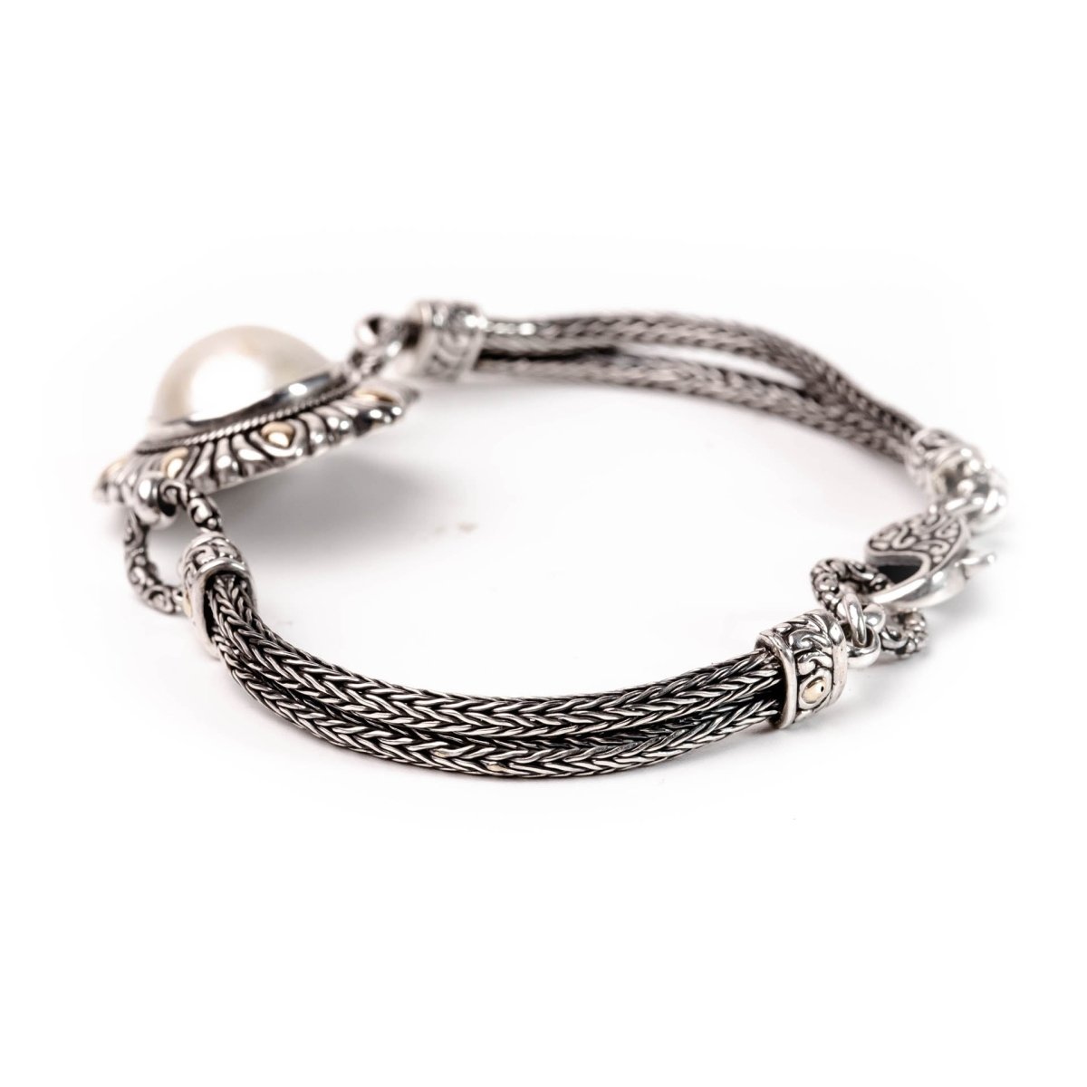 Bracelet White Mabe Two Tone Marble - Love Anchor Bali