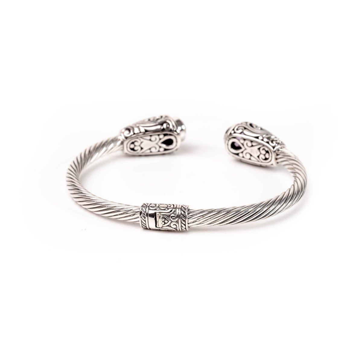 Bracelette Amethyst Two Tone Rhodium - Love Anchor Bali