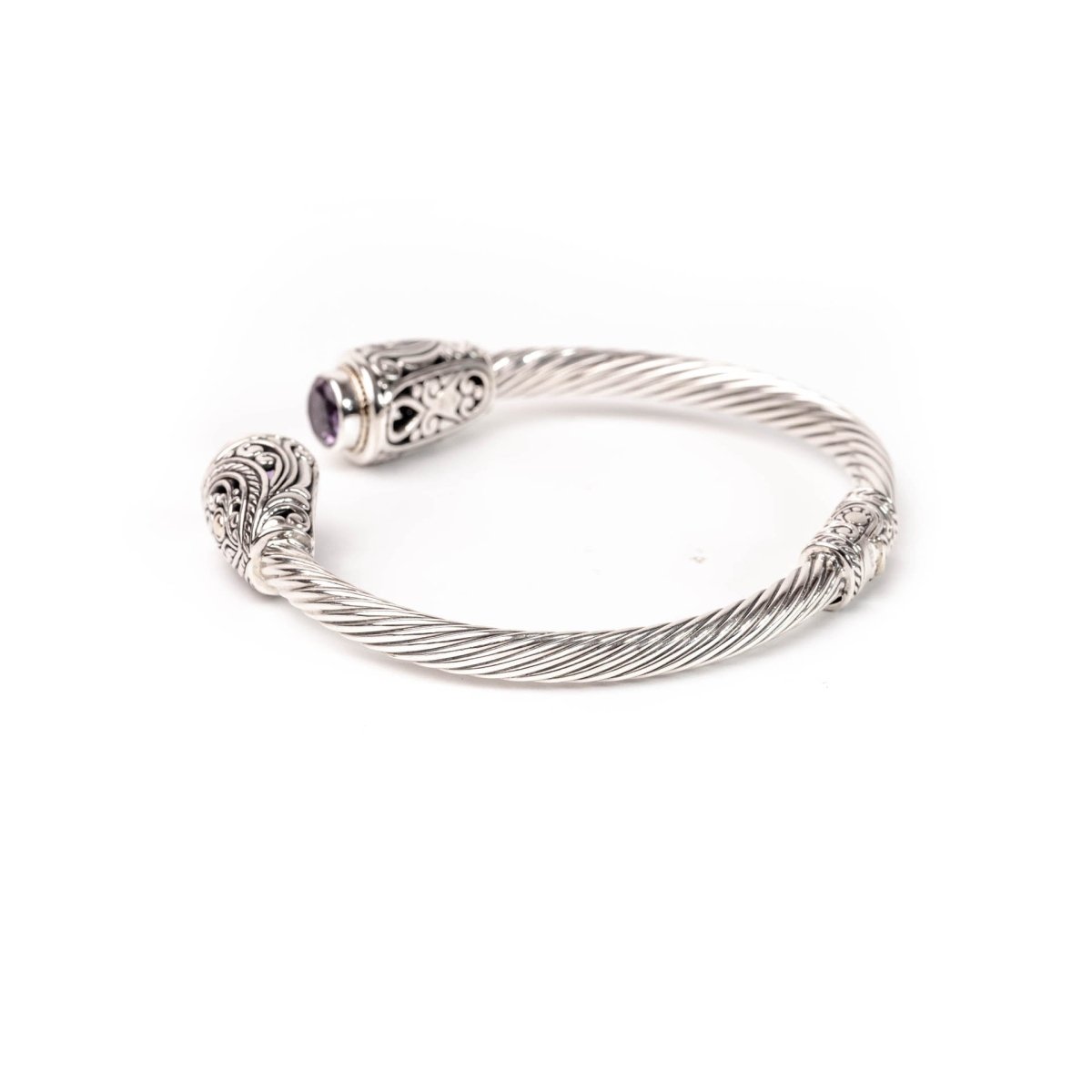 Bracelette Amethyst Two Tone Rhodium - Love Anchor Bali