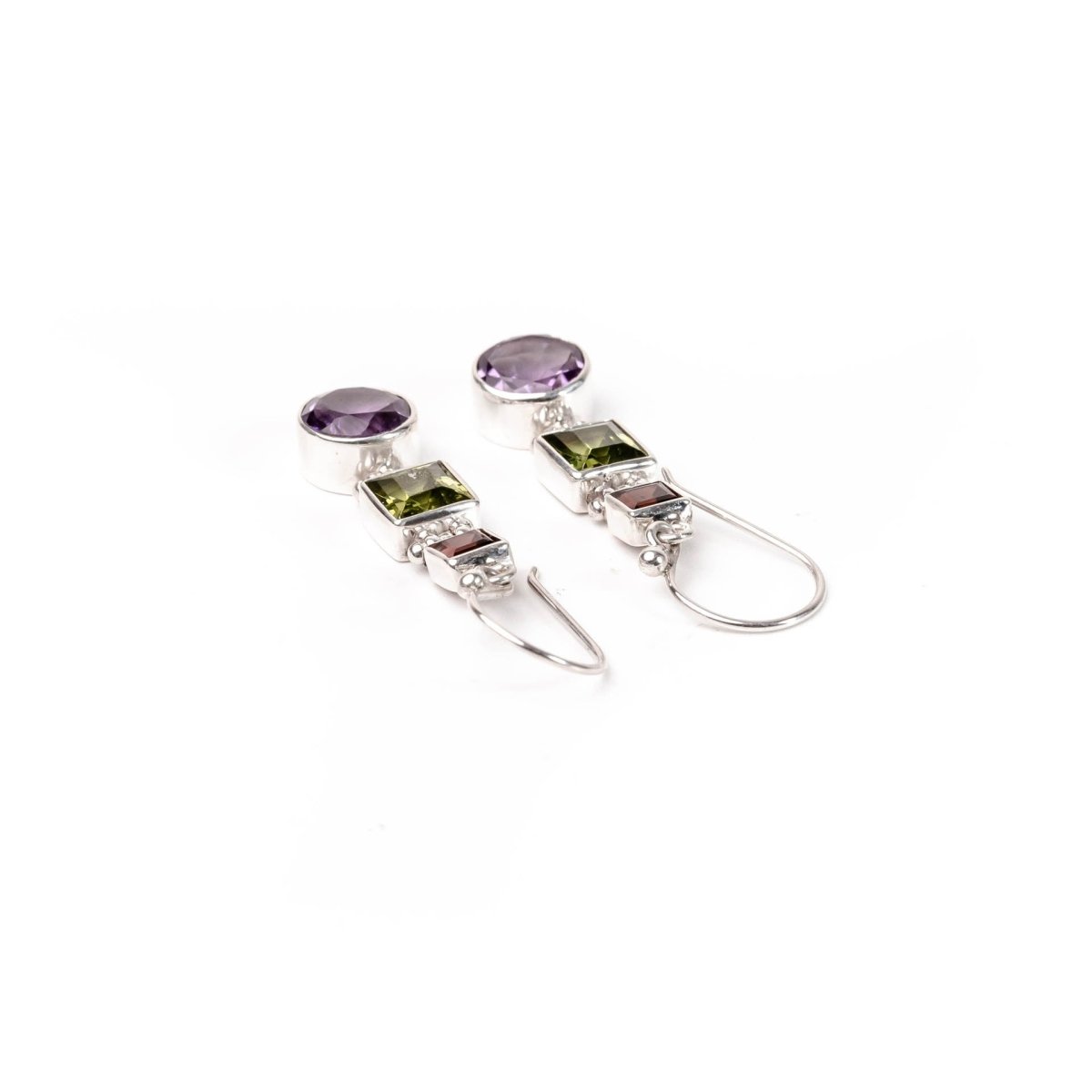 Earring Amethyst Garnet Peridot - Love Anchor Bali