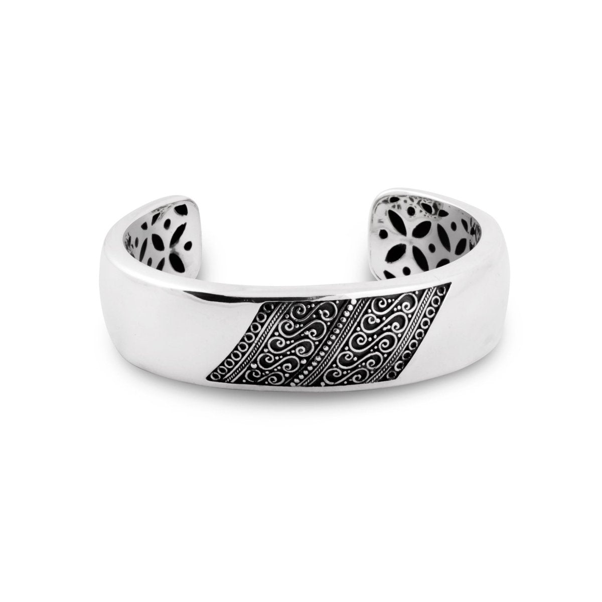Gelang Cuff Bangle Batik Silver - Love Anchor Bali