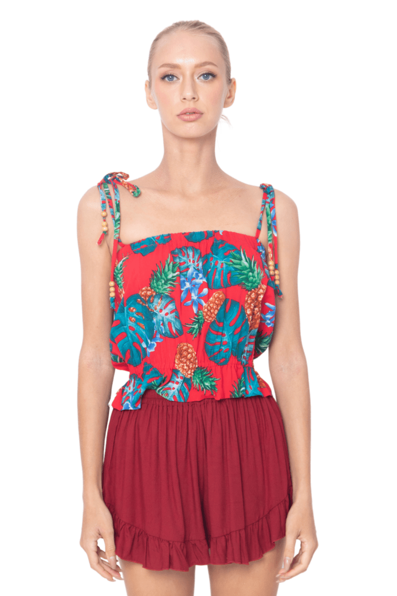 Julie, Tropical, Sleeveless Top - Love Anchor Bali