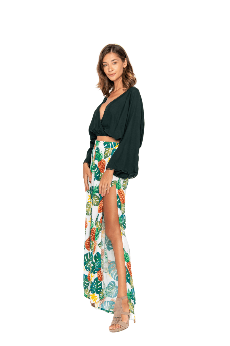 Nala, Tropical Ananas White, Long Pants - Love Anchor Bali