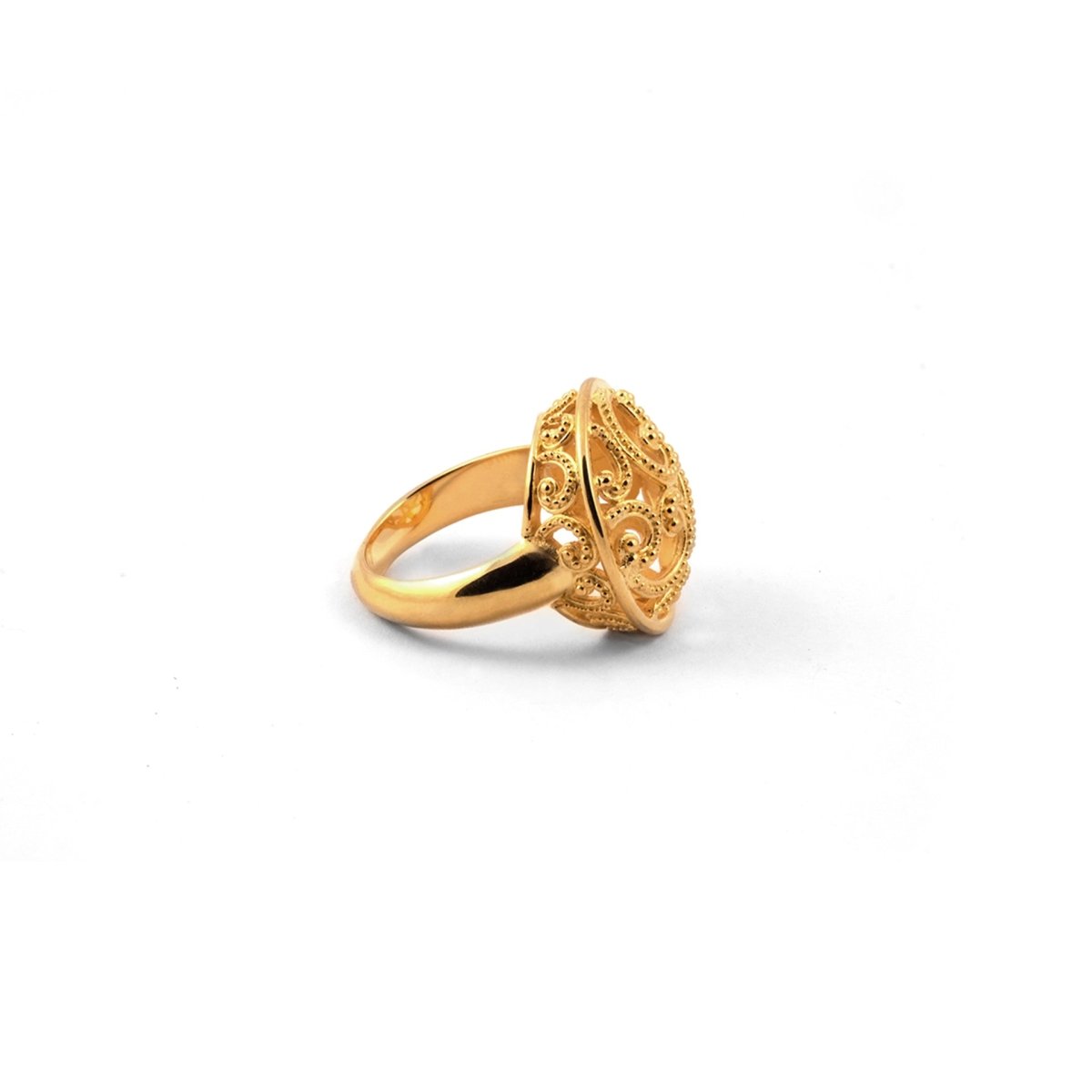 Ombak Segara Big Cocktail Ring Gold - Love Anchor Bali