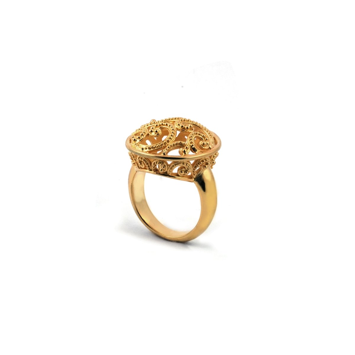 Ombak Segara Big Cocktail Ring Gold - Love Anchor Bali