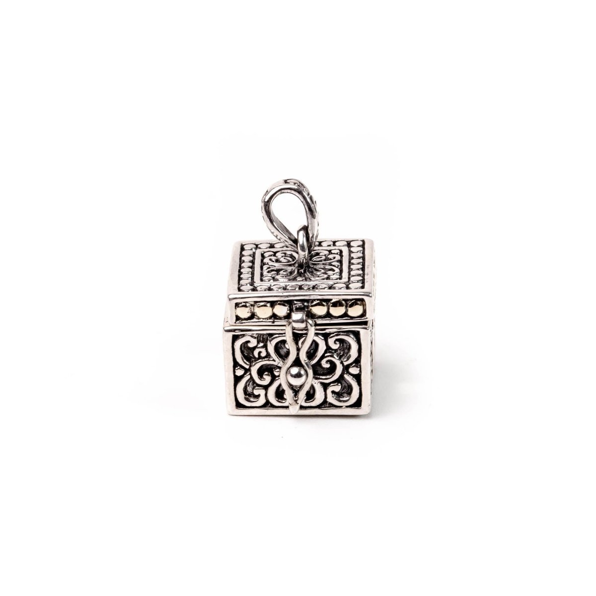 Pendant Two Tone Square Motif - Love Anchor Bali