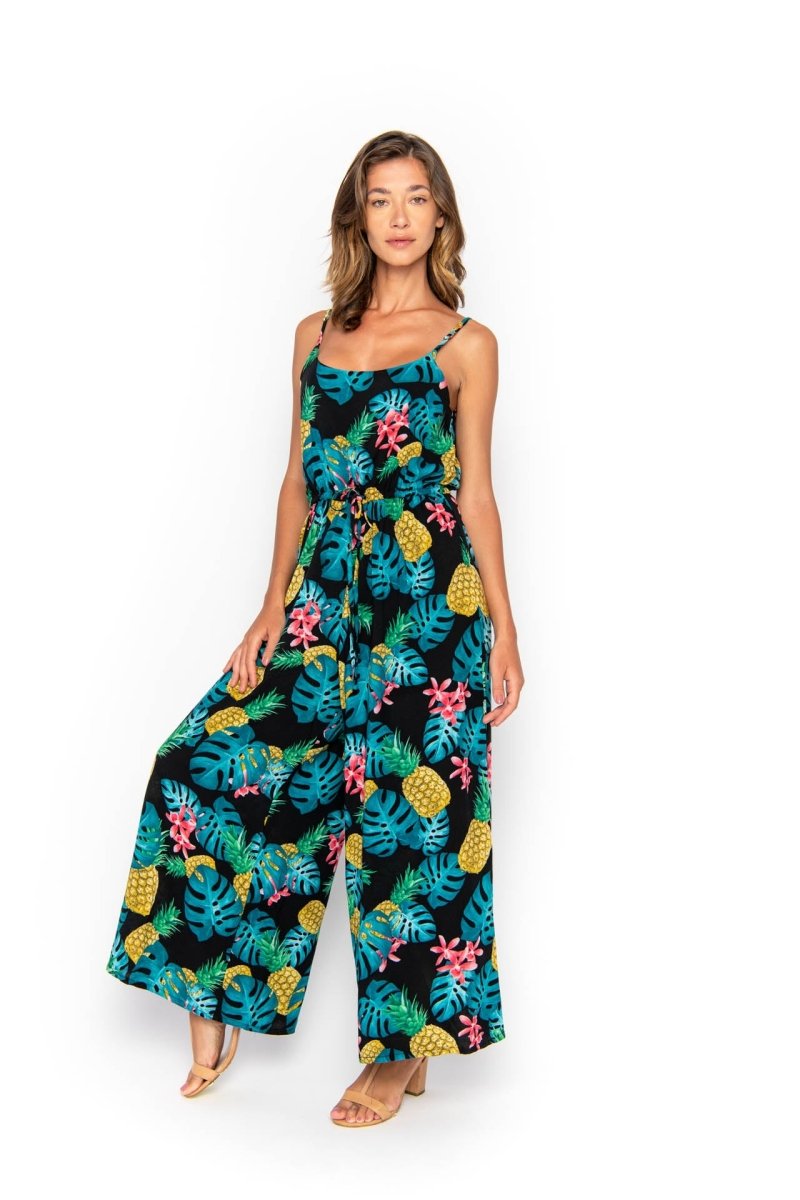 Pimp, Tropical Ananas Black, Long Playsuit - Love Anchor Bali