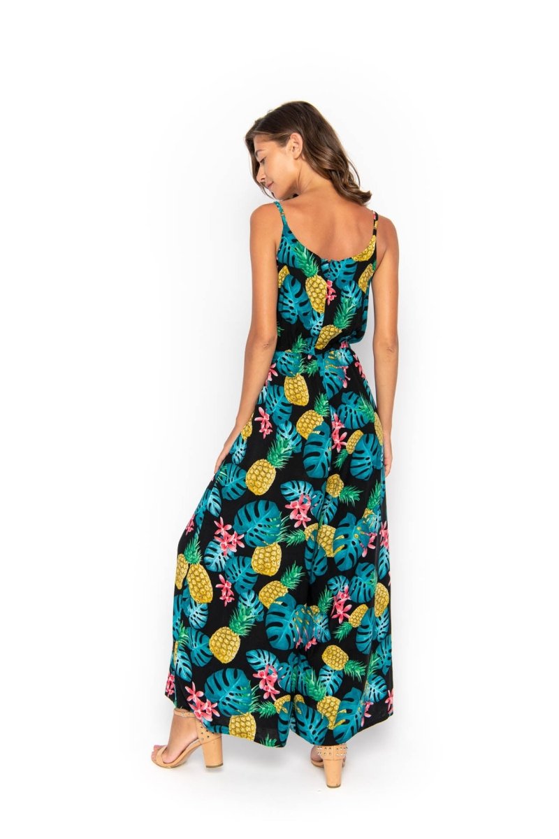 Pimp, Tropical Ananas Black, Long Playsuit - Love Anchor Bali