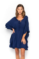 Ponco, Plain, Mini Dress - Love Anchor Bali