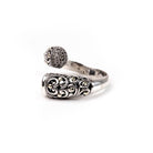 Ring Blue Topaz White Sapphire Two Tone - Love Anchor Bali