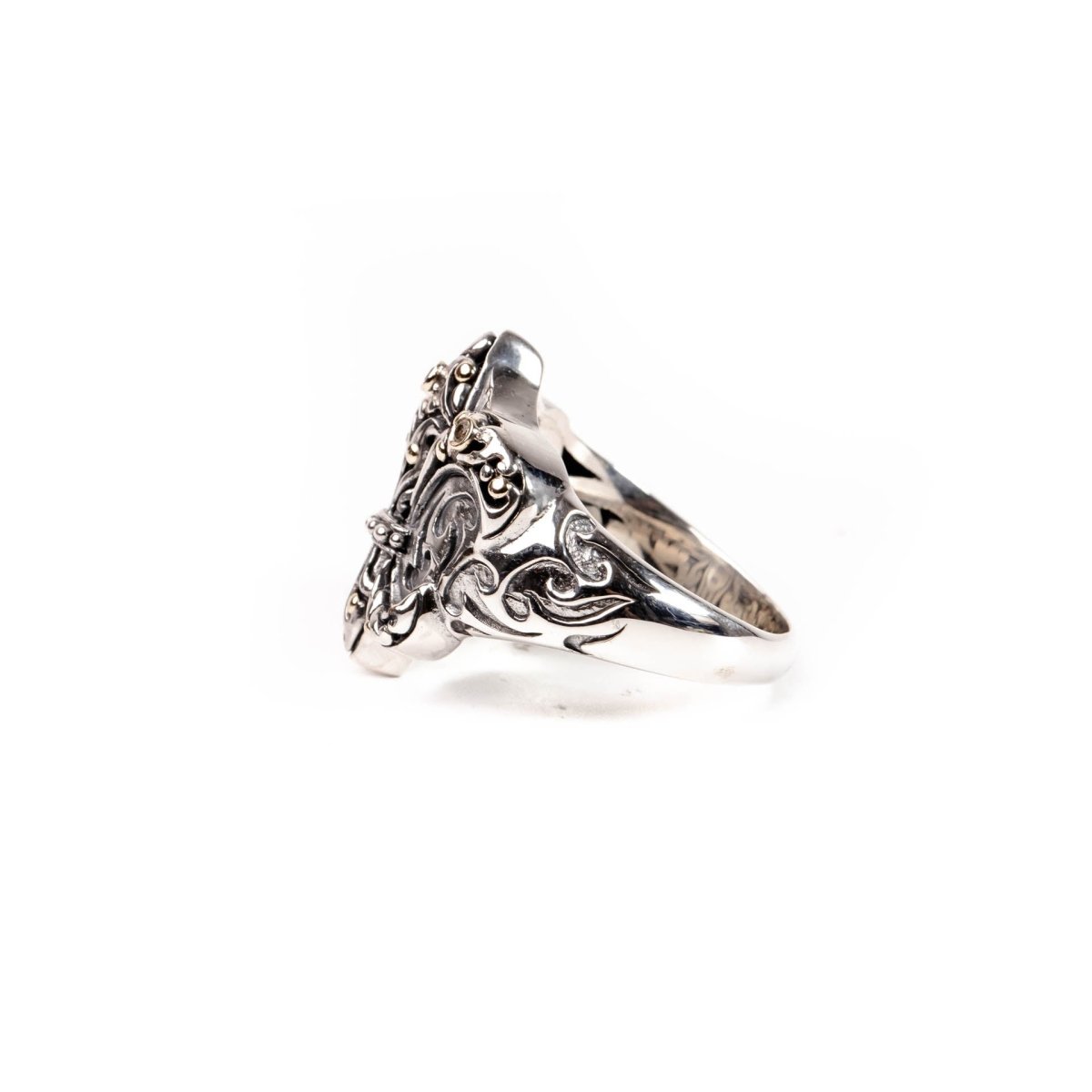 Ring White Topaz Two Tone - Love Anchor Bali