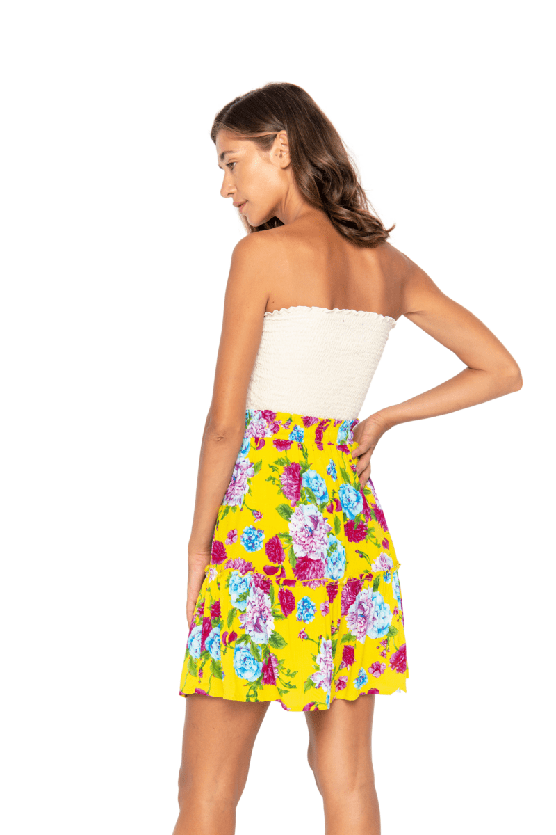 Rumble, Tropical Palm White, Mini Skirt - Love Anchor Bali