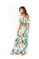 Safia, Tropical Macaw White, Maxi Dress - Love Anchor Bali
