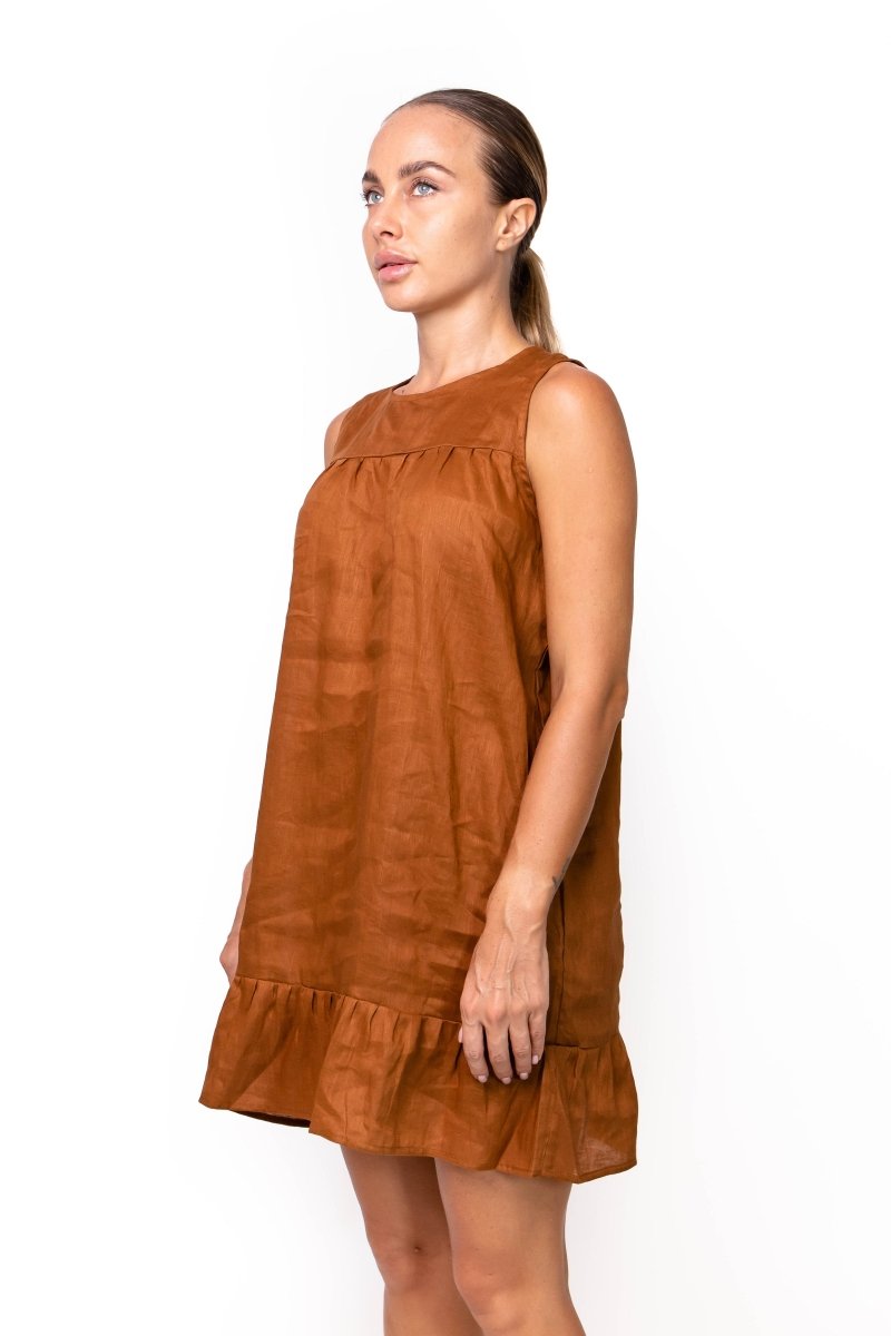 Siberia, Linen, Mini Dress - Love Anchor Bali