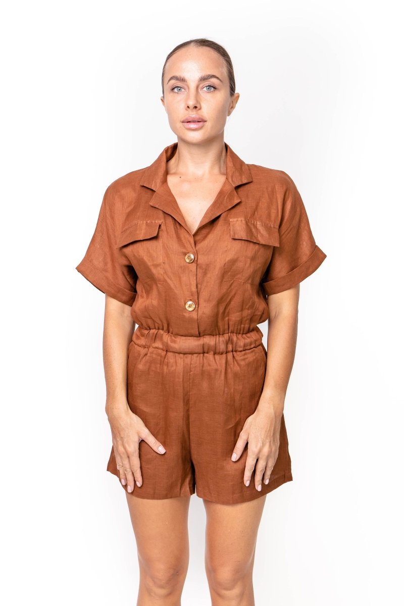 Sphinx, Linen, Playsuite - Love Anchor Bali