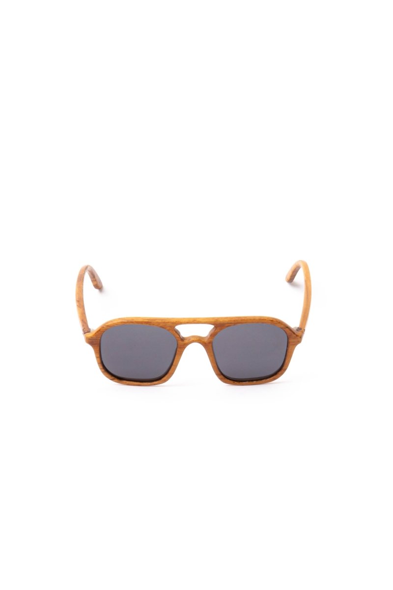 Sunglasses Aviator Square Teak Wood - Love Anchor Bali
